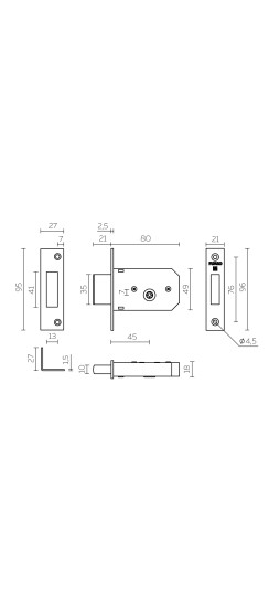 Замок врезной крестообразный X200 F (200 F) CP хром 5key