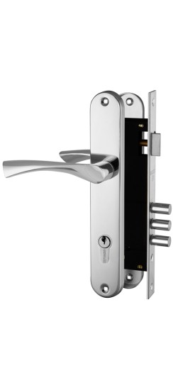 Замок цилиндровый с в комплекте с ручкой LOCKSET.9011 (SET F9011) CP хром