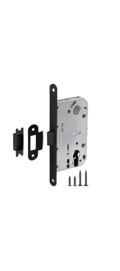 Корпус врезного замка c защёлкой PLASTP85C-50 (P85C-50) BL черный