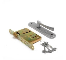 Замок врезной сувальдный с защёлкой в комплекте с ручкой ЗВ9-4-2 (бриллиант), 3кл.