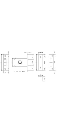 Замок врезной крестообразный 156/F (45 mm), 3 кл.
