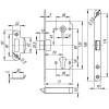 Корпус врезного замка c защёлкой PLASTP85C-50 (P85C-50) AB бронза