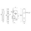 Замок цилиндровый в комплекте с ручкой LOCKSET90.CRONA.4585-3 (KIT P90 4585/3 CRONA) SN мат.никель