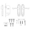 Замок цилиндровый в комплекте с ручкой LOCKSET16.CRONA.4070-1 (KIT P16 4070 CRONA) SN мат.никель