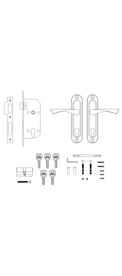 Замок цилиндровый в комплекте с ручкой LOCKSET16.CRONA.4070-1 (KIT P16 4070 CRONA) SN мат.никель