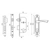 Замок цилиндровый в комплекте с ручкой LOCKSET16.CRONA.4070-1 (KIT P16 4070 CRONA) SN мат.никель
