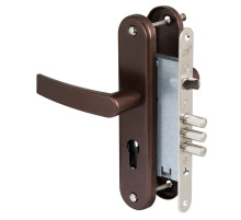 Корпус врезного замка с защёлкой в комплекте с ручкой ЗВ4-31/55 (медный антик) /78930/