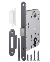 Корпус врезного замка c защёлкой PLASTP85C-50 (P85C-50) GR графит