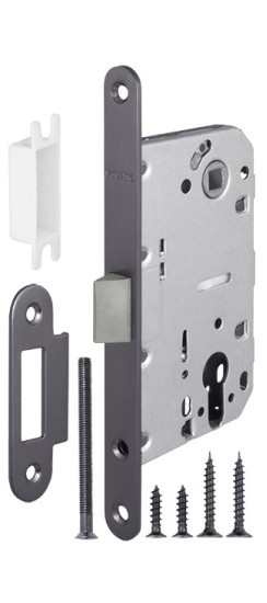 Корпус врезного замка c защёлкой PLASTP85C-50 (P85C-50) GR графит