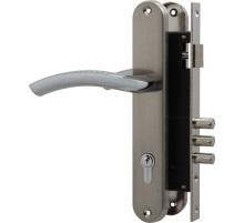 Замок цилиндровый с в комплекте с ручкой LOCKSET.9013 (SET F9011) SN/CP мат.никель