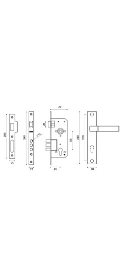 Замок цилиндровый с ручкой LOCKSET90.ORION.4585-3 (KIT P90 4585/3 ORION) SN/CP мат.никель/хром