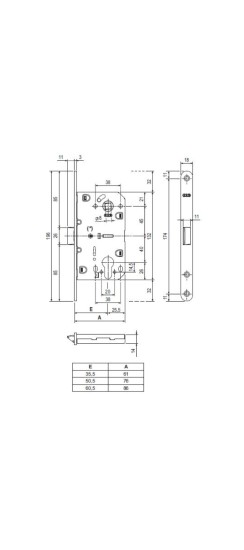 Корпус замка под цилиндр MEDIANA EVOLUTION B01103.50.03.567 с отв. планкой B01000.13 (латунь)