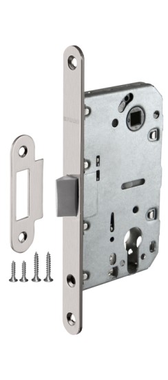 Корпус врезного замка c защёлкой PLASTP85C-50 (P85C-50) SN матовый никель