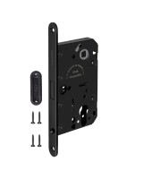 Замок межкомнатный магнитный под цилиндр с ответной планкой GRAVITY G02.190.50.85 BL черный