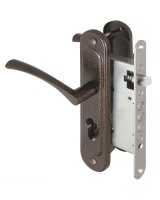 Корпус врезного замка с ручками на планке  KIT А5-3155/3 W/B