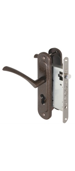 Корпус врезного замка с ручками на планке KIT А5-3155/3 W/B