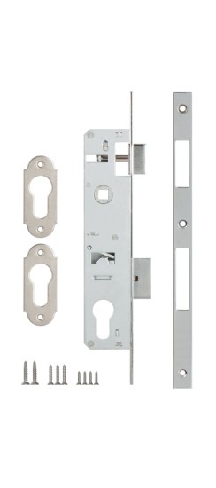 Корпус узкопрофильного замка с защёлкой 153/P (25 mm) w/b (хром)