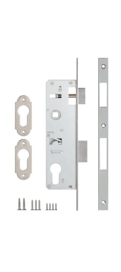 Корпус узкопрофильного замка с защёлкой 153/P (30 mm) w/b (хром)