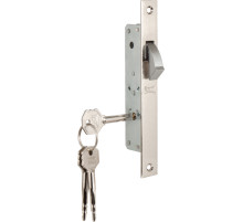 Замок врезной крестообразный узкопрофильный 201F (20 mm) (никель), 3 кл.