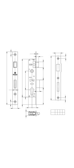 Корпус узкопрофильного замка с защелкой PROF153-25/85 (153-25/85) CP хром