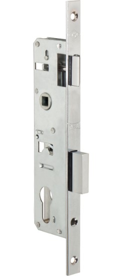 Корпус узкопрофильного замка с защёлкой 153/P (30 mm) w/b (хром)