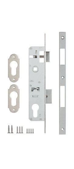 Корпус узкопрофильного замка с защёлкой 153/P (35 mm) w/b (хром)