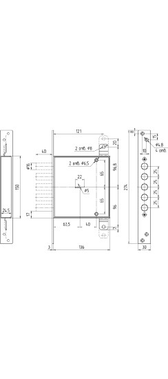 Замок врезной сувальдный ЗВ8 140.1.0 с тягами, 5 кл. (ключ 80 мм)