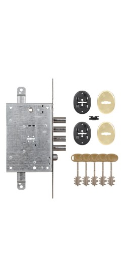 Замок врезной сувальдный с защёлкой 52.771 (универсальный), без накл.