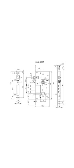 Корпус врезного цилиндрового замка с защёлкой 252/R w/b