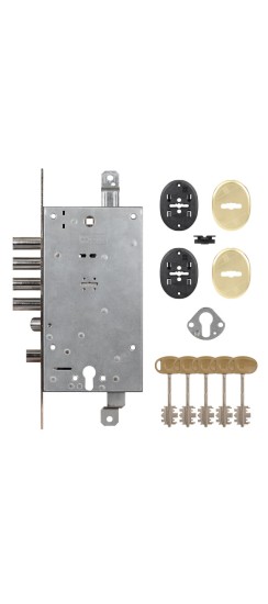 Замок врезной двухсистемный 54.797-D (правый), ключ 40 мм, без накл.