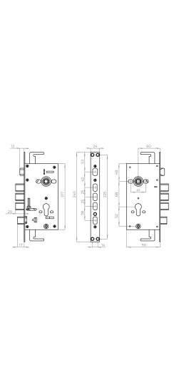 Корпус врезного замка без ц/механизма CH-09CT