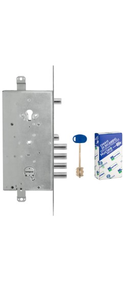 Замок врезной двухсистемный 54.J936M-S MyKey (левый), перекод. с торца, кл. 60 мм, без накл.