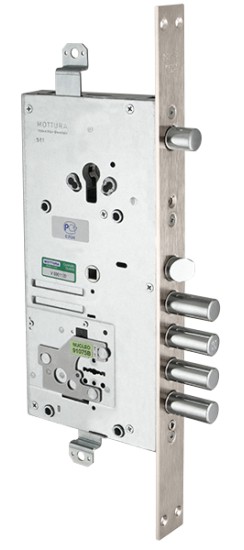 Замок врезной двухсистемный 54.J939M-S MyKey (левый), перекод. с торца, кл. 60 мм, без накл.