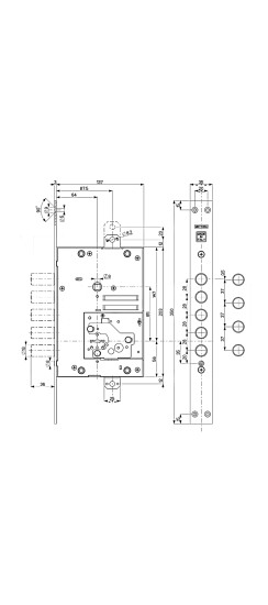 Замок врезной сувальдный 52.J525M-S MyKey (левый), ключ 60 мм, без накл.