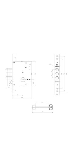 Замок врезной сувальдный TERMO MDV25/S-60.00.3R16 4 key (ключ удл. 120/75 мм)