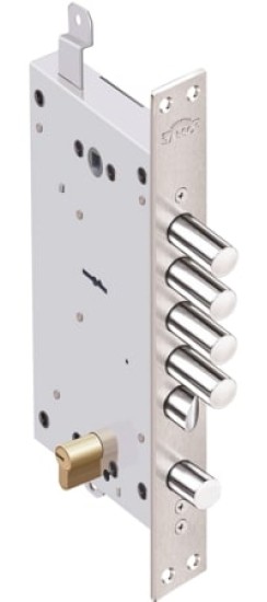 Замок врезной двухсистемный Рубин 1.08.46 с тягами, 5 кл. /27647/