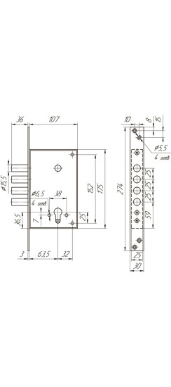 Корпус врезного замка ЗВ1 711.0.0 (никель)