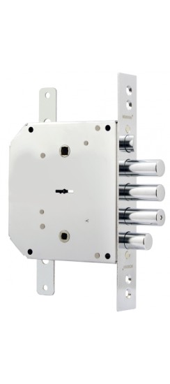 Замок врезной сувальдный с задвижкой и защёлкой ЗВ9-6 ЛКТЗ с тягами (лев.), 5 кл. /77405/