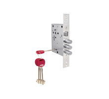 Замок врезной сувальдный с защёлкой 442/L , 4 кл. (кл. 60 мм)