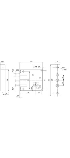 Замок врезной сувальдный ЗВ8 842.0.0, 5 кл.