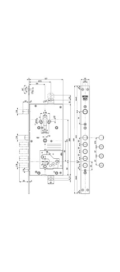 Замок врезной двухсистемный 54.J936M-D MyKey (правый), перекод. с торца, кл. 40 мм, без накл.