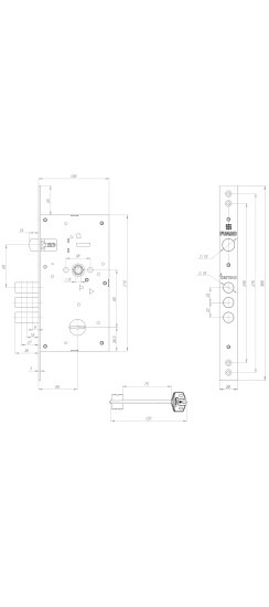 Замок врезной сувальдный TERMO MDV25/S-60.85.3R16 4 key (ключ удл. 120/75 мм)