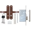 Замок врезной сувальдный с защёлкой в компл с ручкой ЗВ9-8.3/13(КЛП5-85)прав (медн ант), 3 кл/88010/