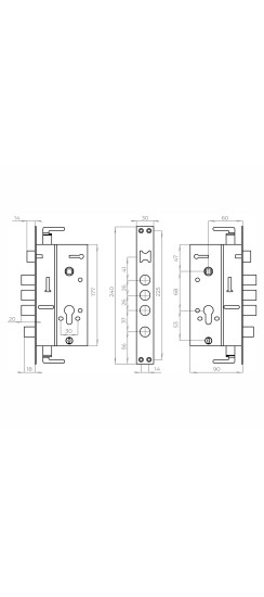 Корпус врезного замка без ц/механизма CH-08