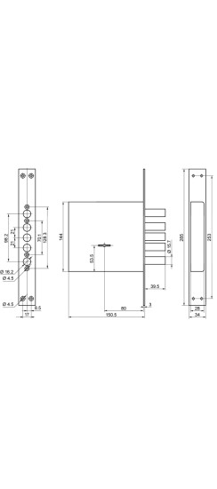 Замок врезной сувальдный ЗВ8-8 К5/15, 5 кл. /71601/