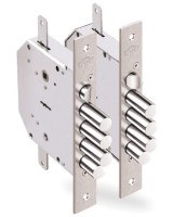 Замок врезной сувальдный с задвижкой и защёлкой Гранит 1.06.42 (левый) с тягами, 5 кл. /24376/