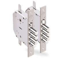 Замок врезной сувальдный с задвижкой и защёлкой Гранит 1.06.42 (левый) с тягами, 5 кл. /24376/