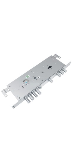 Замок врезной двухсистемный ЗВ 25.14 Т (лев) с тягами (без накл), 5+1 кл (длин. кл. 54 мм) /123:453/