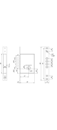 Замок врезной сувальдный ЗВ8 190.0.0 4, 5 кл. (посадочные размеры FAYN 102 FK)
