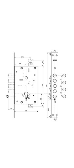Корпус врезного замка 82.525W800B